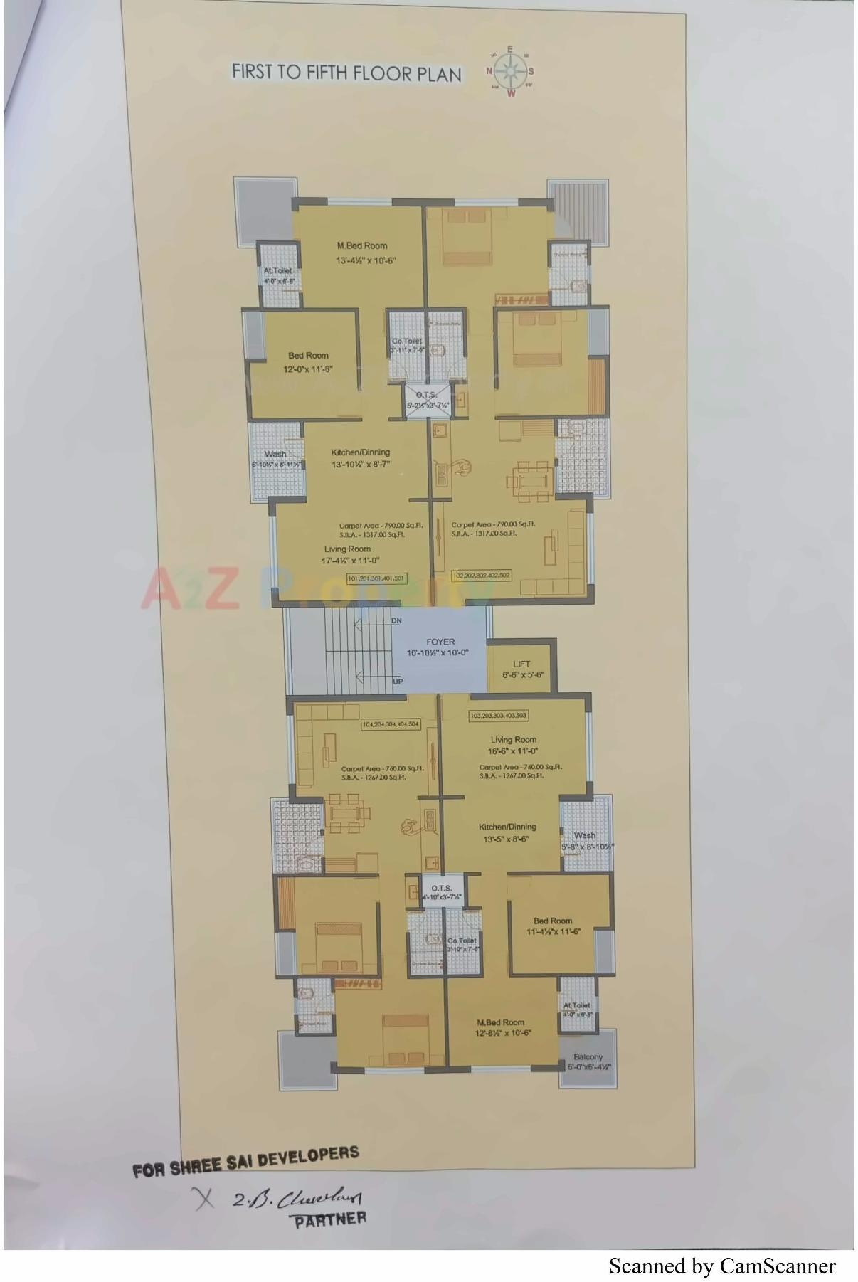 Layout of real estate project Shree Sai Palace located at Desra, Navsari, Gujarat