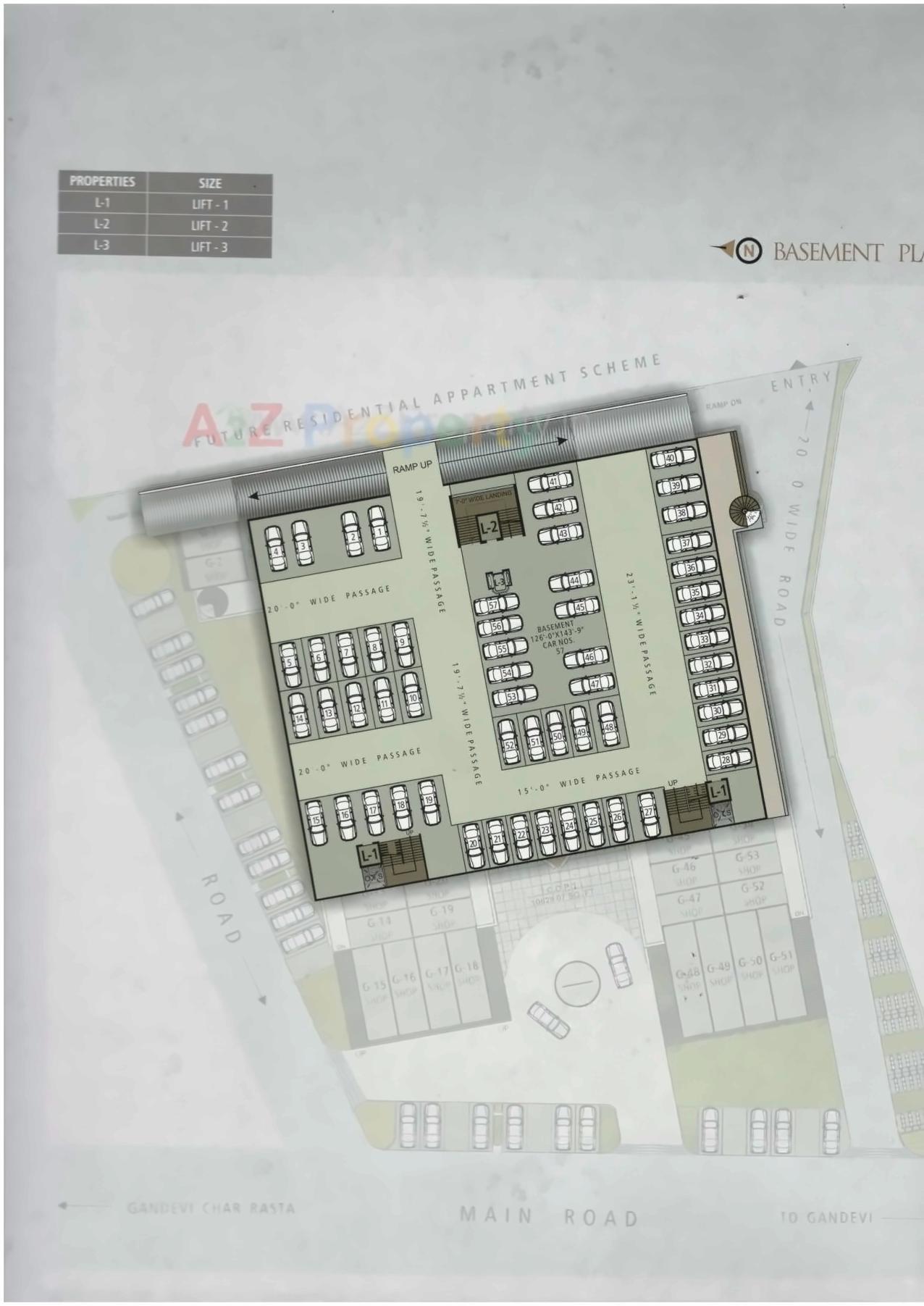 Layout of real estate project Town Square located at Gandevi, Navsari, Gujarat