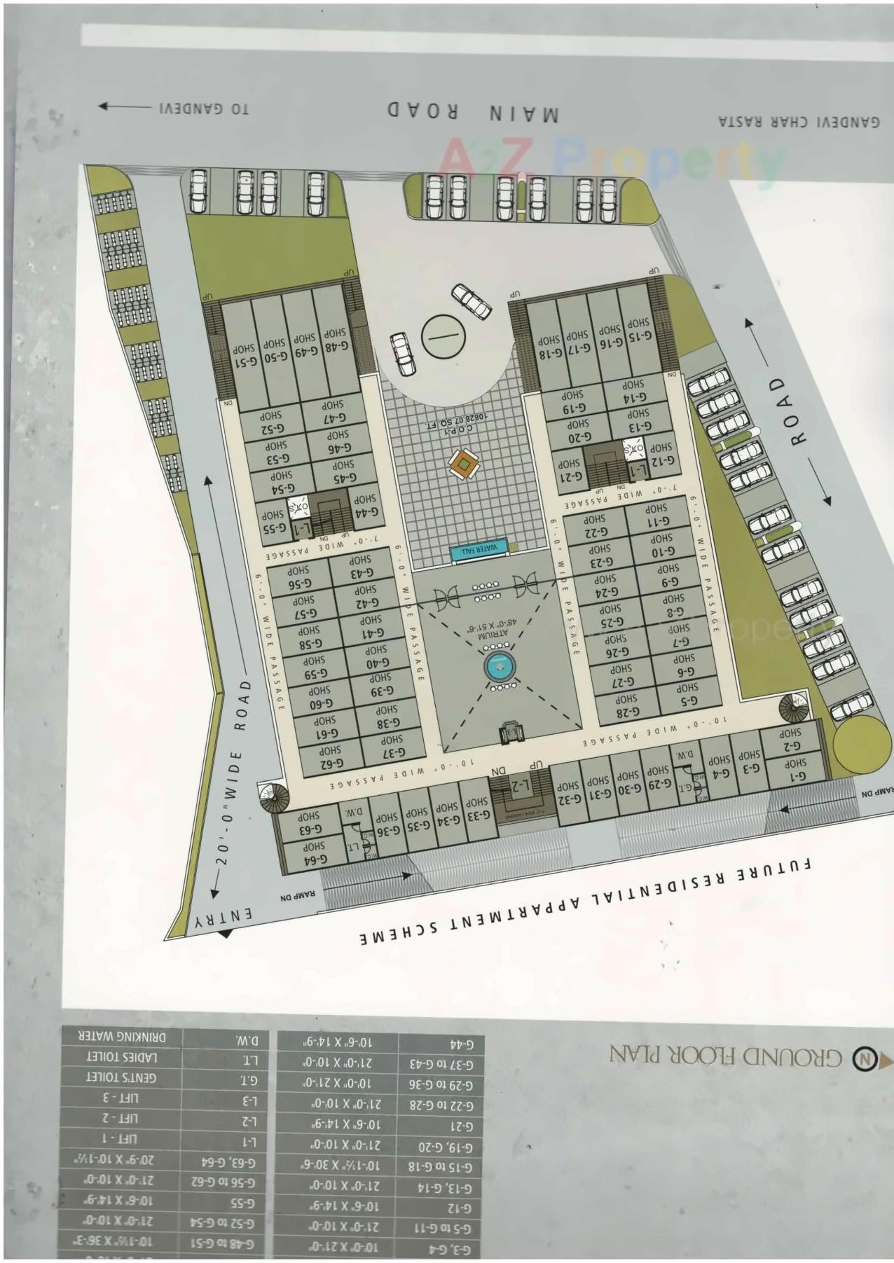 Layout of real estate project Town Square located at Gandevi, Navsari, Gujarat
