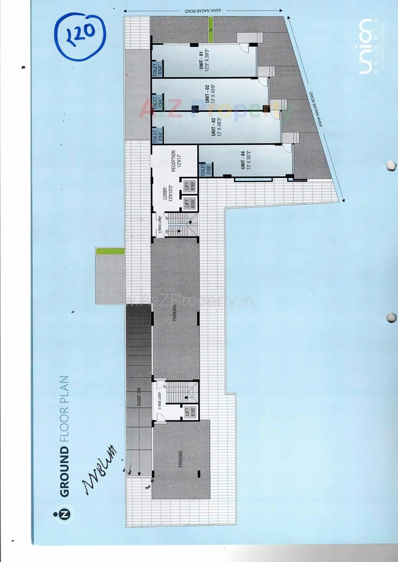 Layout of real estate project Union Heights located at Navsari, Navsari, Gujarat