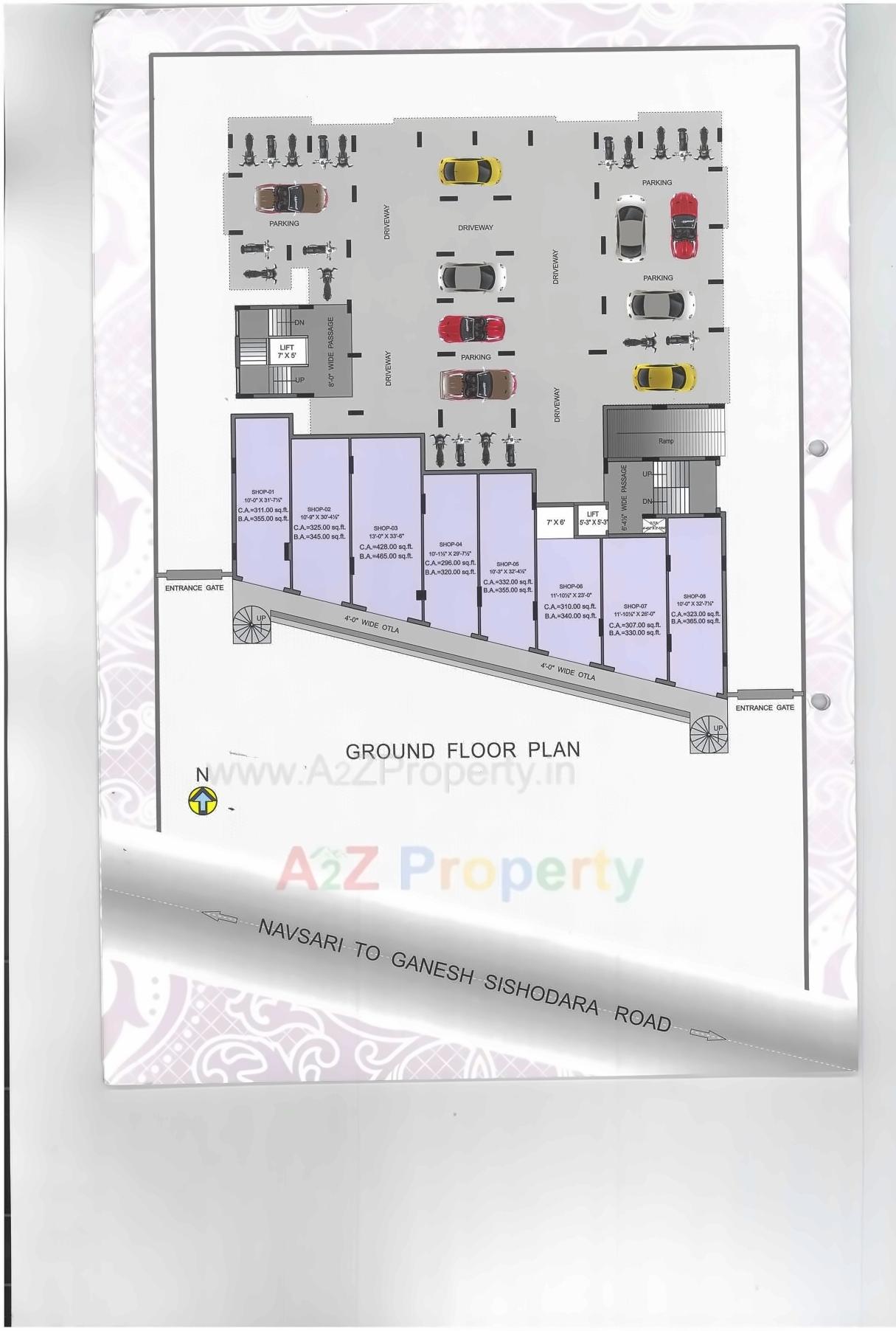 Layout of real estate project Vedant Heights located at Sisodra-taluko--distinct, Navsari, Gujarat