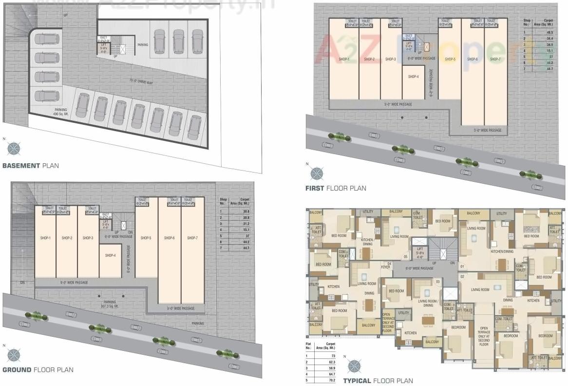 Layout of real estate project Dhanraj Complex located at Godhara, Panchmahals, Gujarat