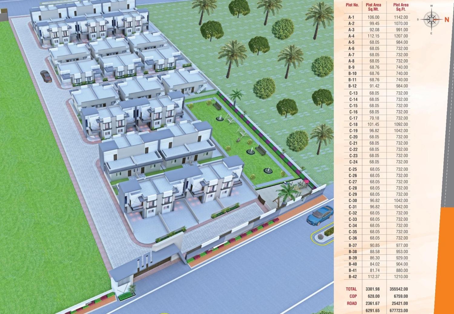 Layout 3d of real estate project Maruti Nandan located at Kalol, Panchmahals, Gujarat