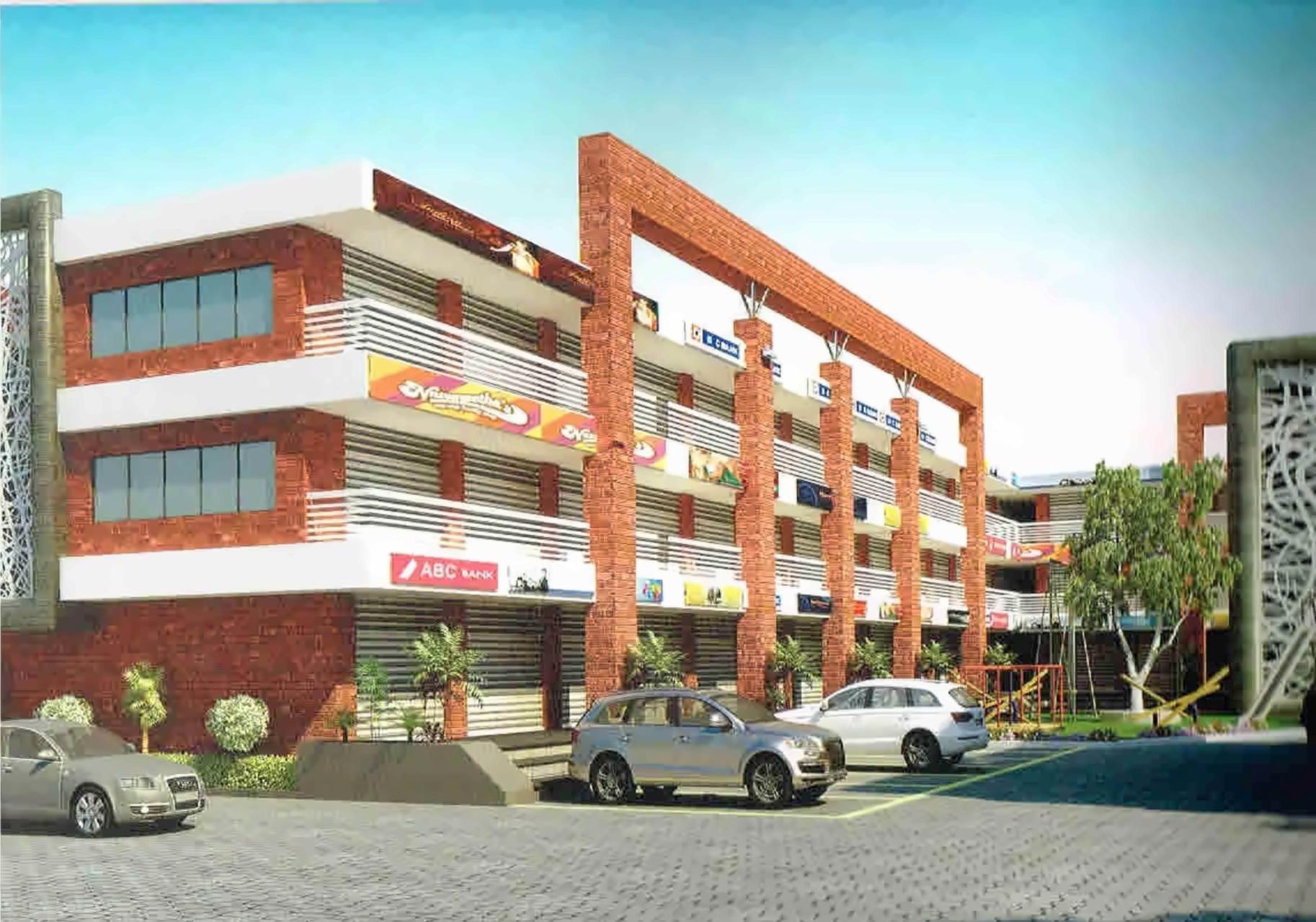 3D Elevation of real estate project Shreeji Arcade located at Halol, Panchmahals, Gujarat