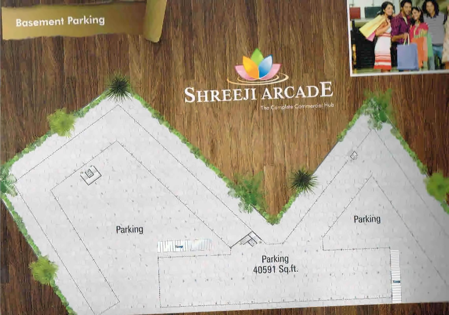 Layout of real estate project Shreeji Arcade located at Halol, Panchmahals, Gujarat