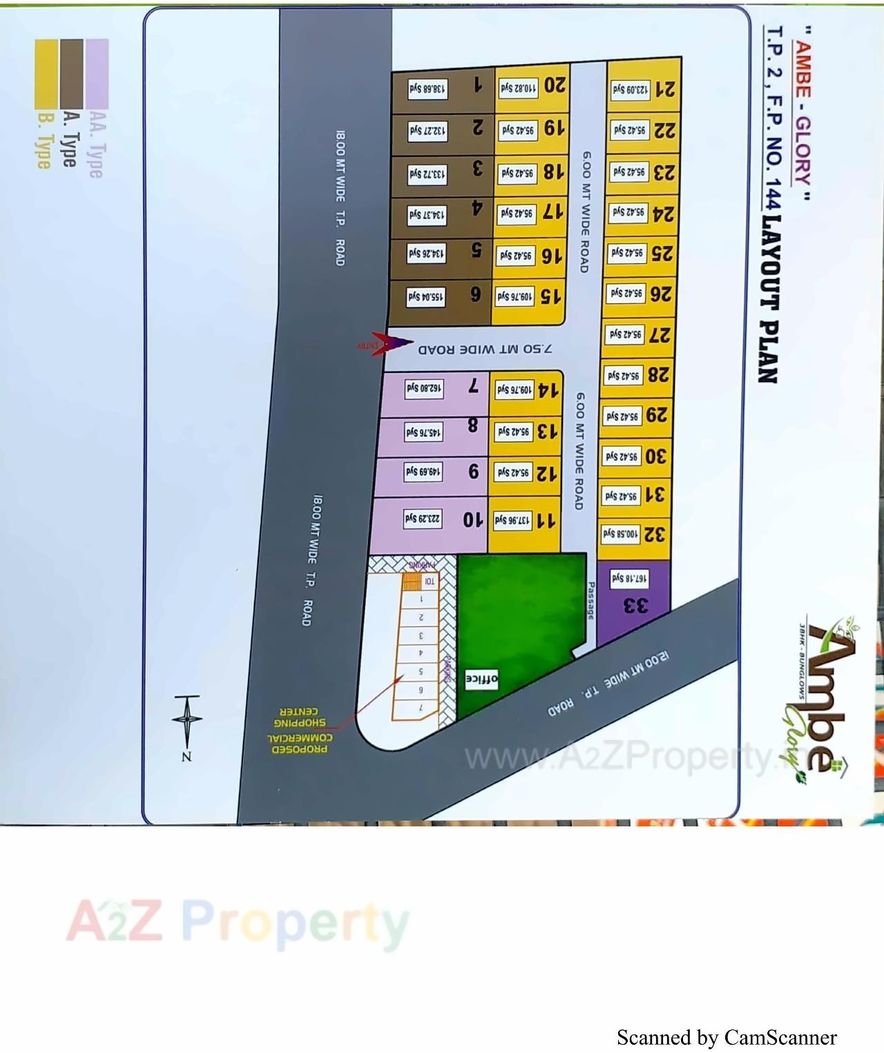 Layout of real estate project Ambe Glory located at Samalpati, Patan, Gujarat