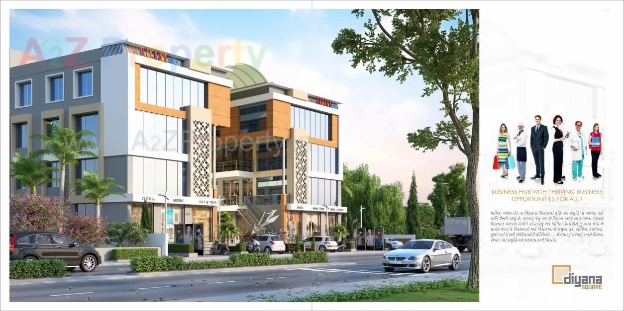 3D Elevation of real estate project Diyana Square located at Gungadipati, Patan, Gujarat