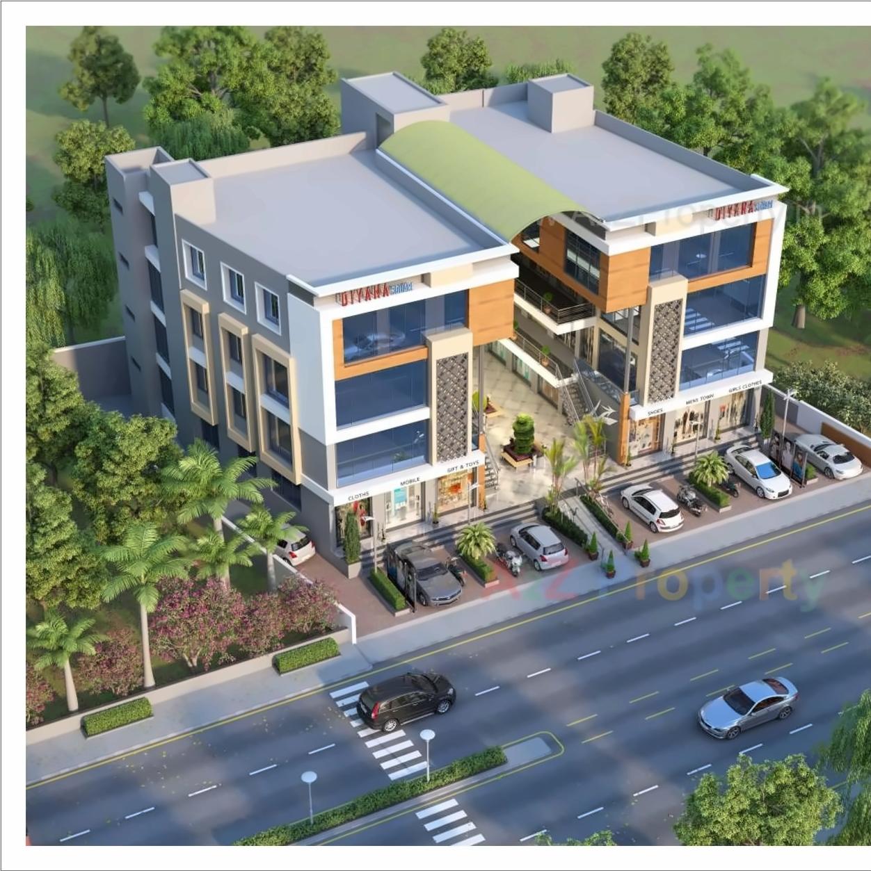 3D Elevation of real estate project Diyana Square located at Gungadipati, Patan, Gujarat