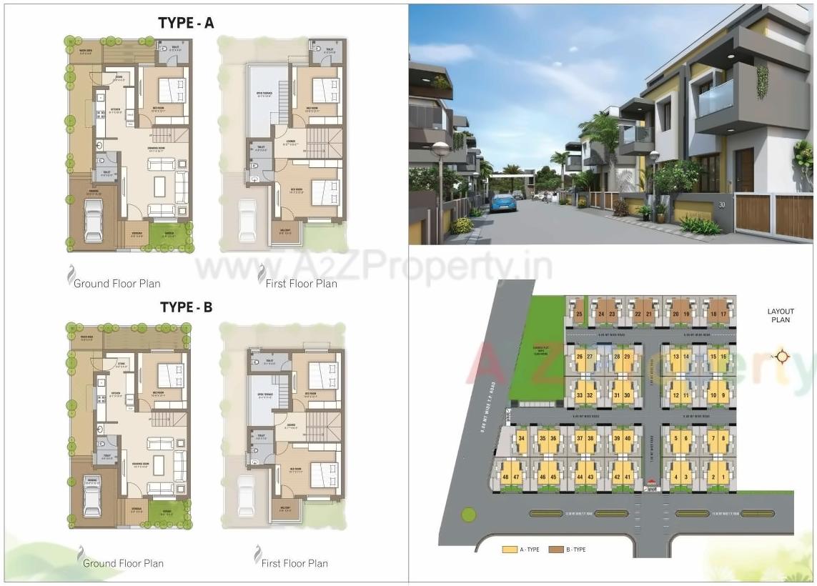Layout of real estate project Dwarika Green located at Samalpati, Patan, Gujarat