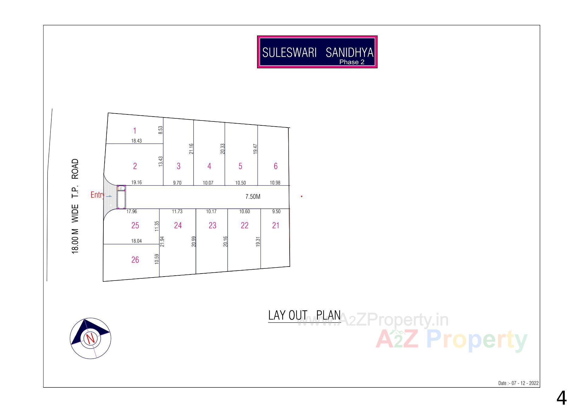 Layout of real estate project Suleshwari Sanidhya located at Patan, Patan, Gujarat