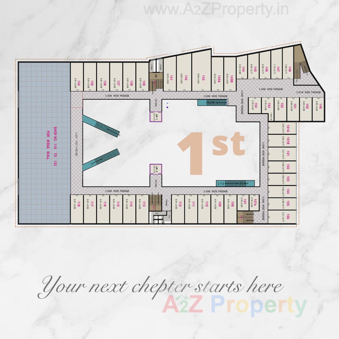 Layout of real estate project Treg Mall located at Gungdipati, Patan, Gujarat