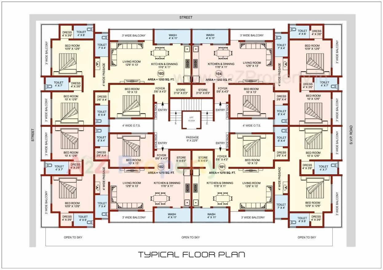 Layout of real estate project Balaji Avenue located at Porbander, Porbandar, Gujarat