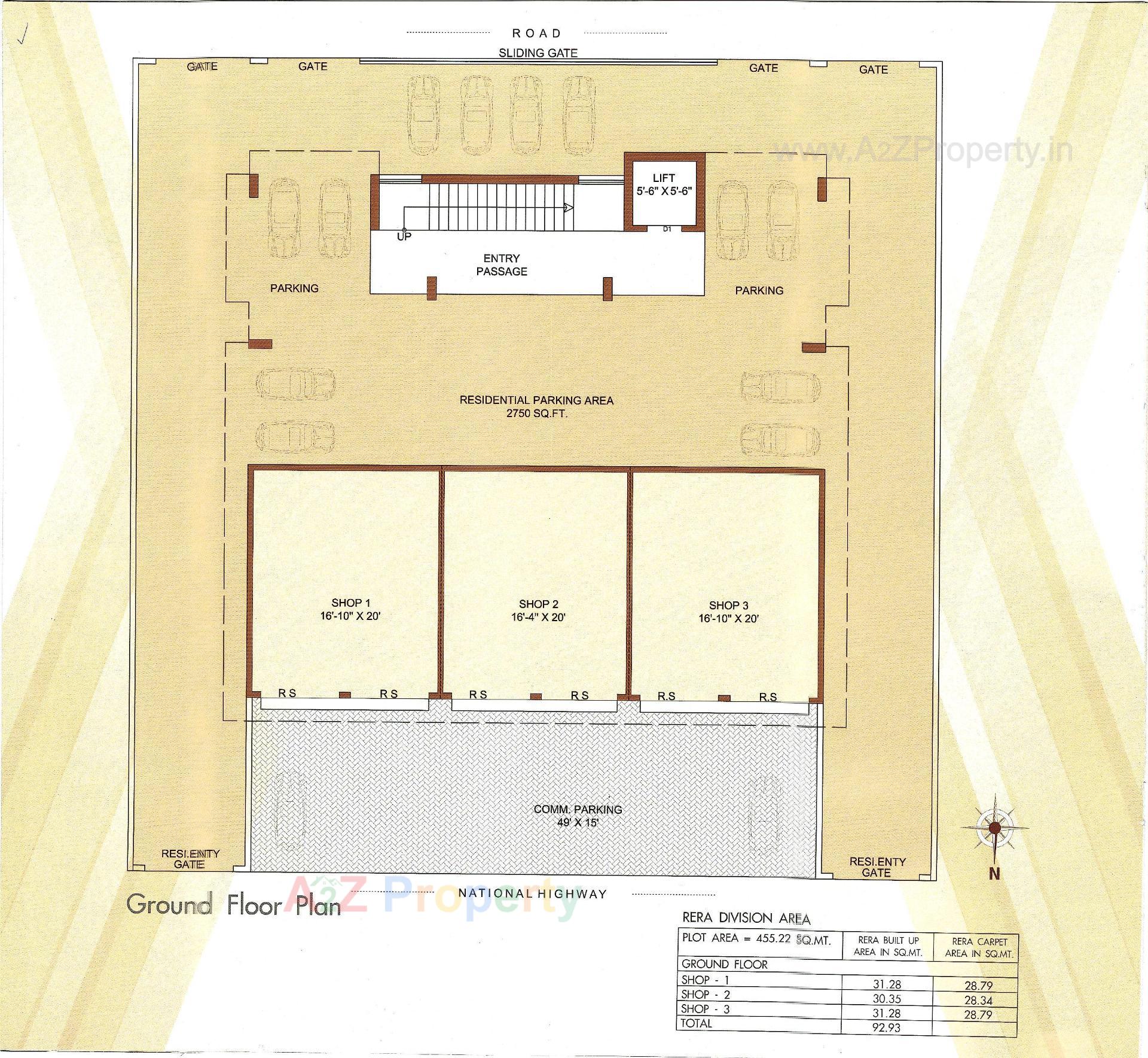 Layout of real estate project Nand Anand located at Chhaya, Porbandar, Gujarat