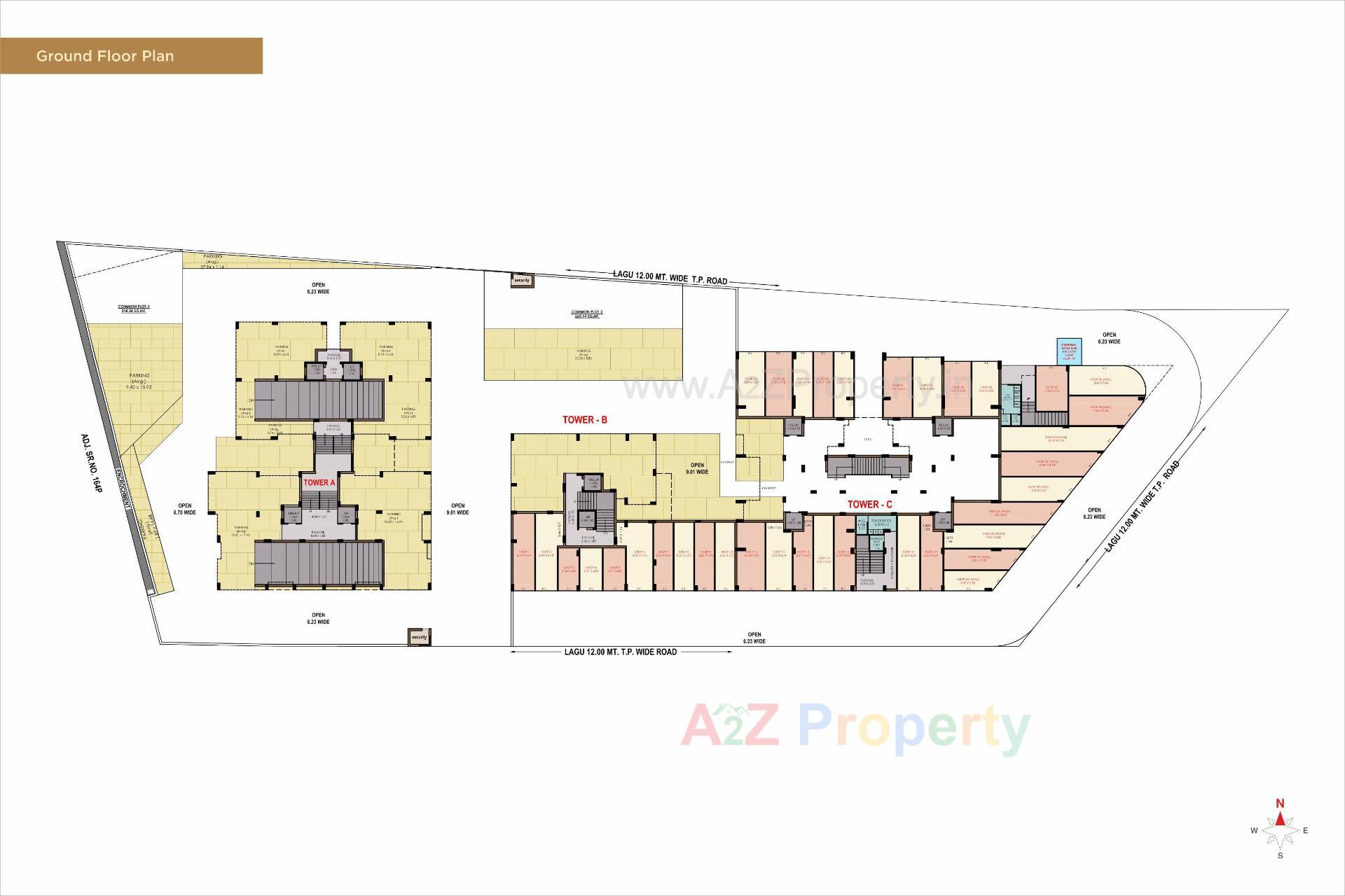 Layout of real estate project Aadarsh Avenue located at Mavdi, Rajkot, Gujarat