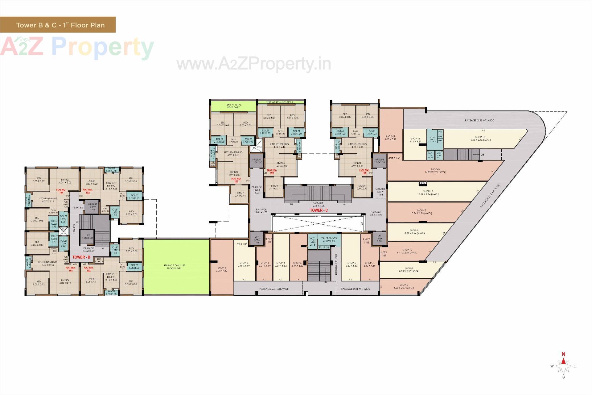 Layout of real estate project Aadarsh Avenue located at Mavdi, Rajkot, Gujarat