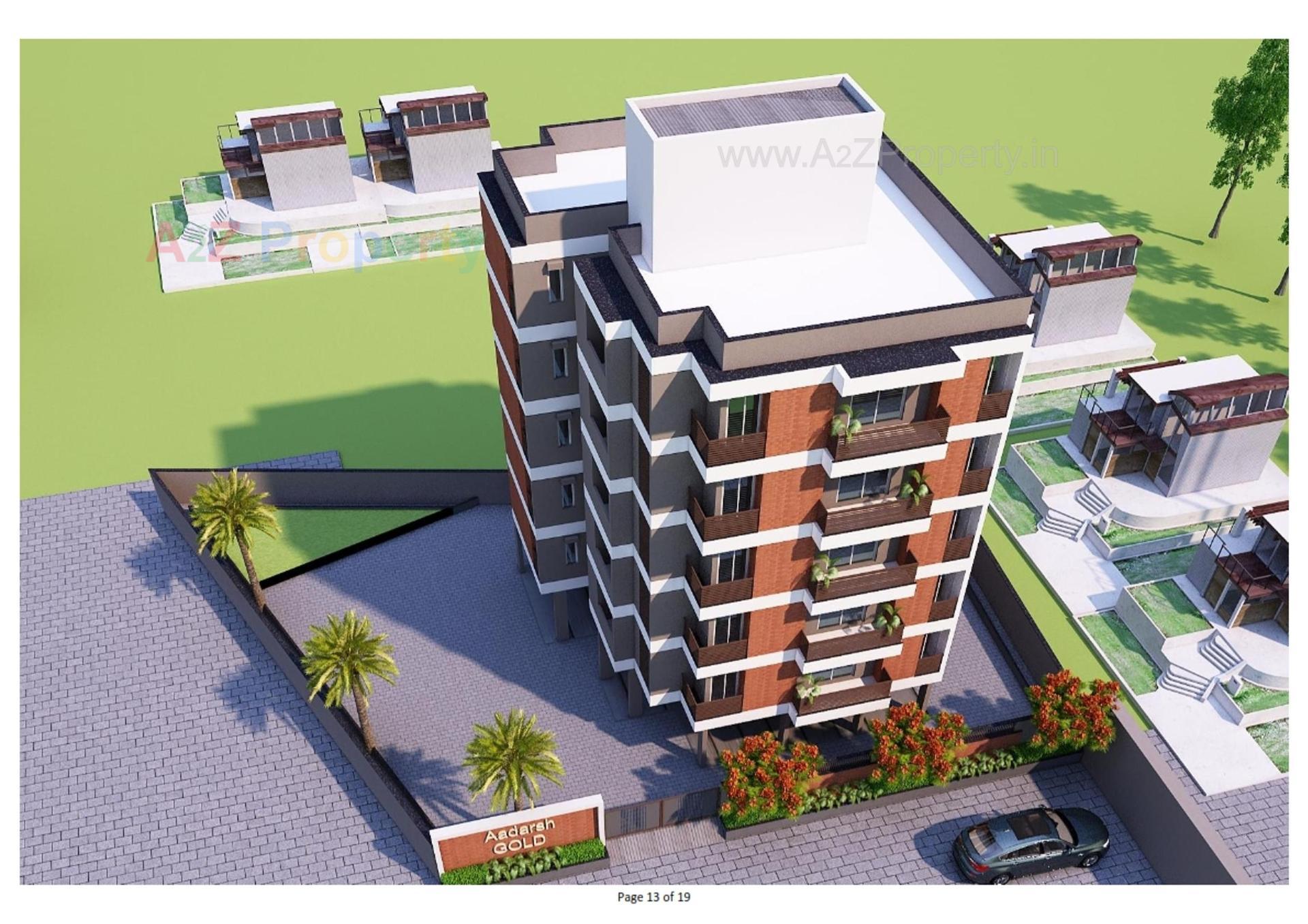 3D Elevation of real estate project Aadarsh Gold located at Mavdi, Rajkot, Gujarat