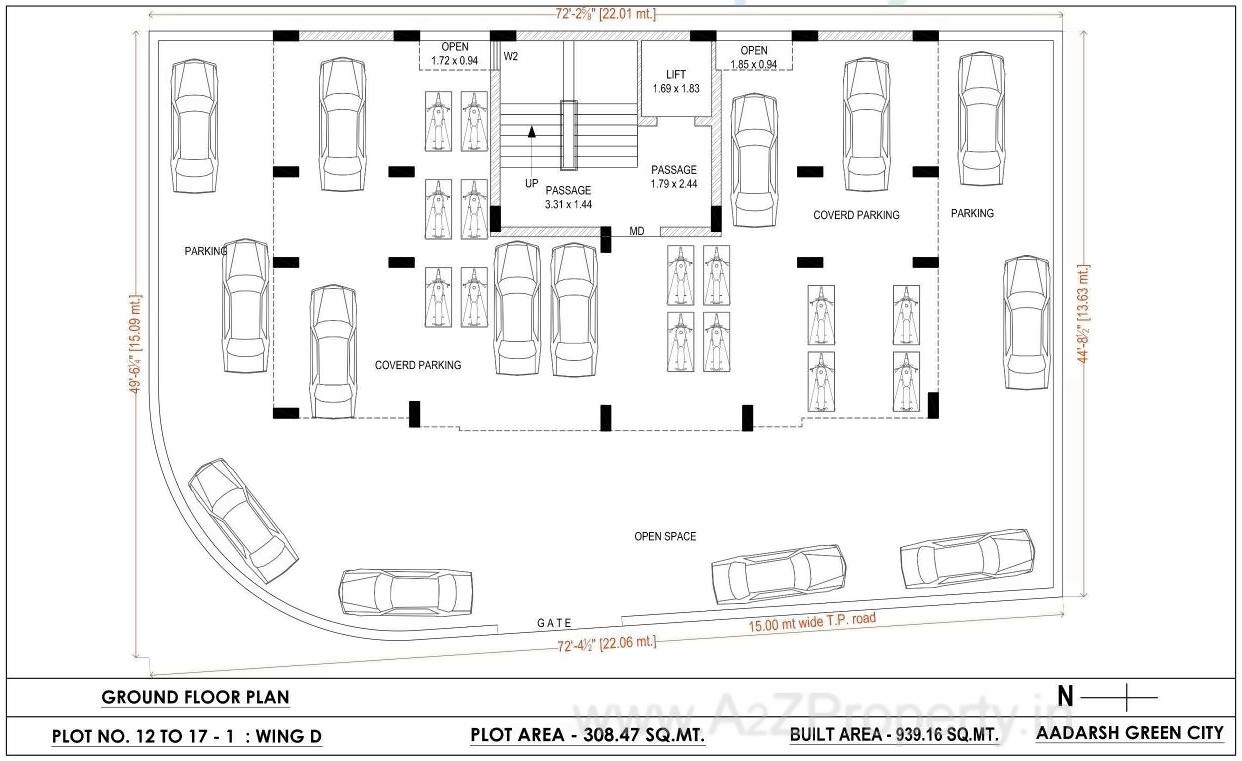Layout of real estate project Aadarsh Green City located at Mavdi, Rajkot, Gujarat