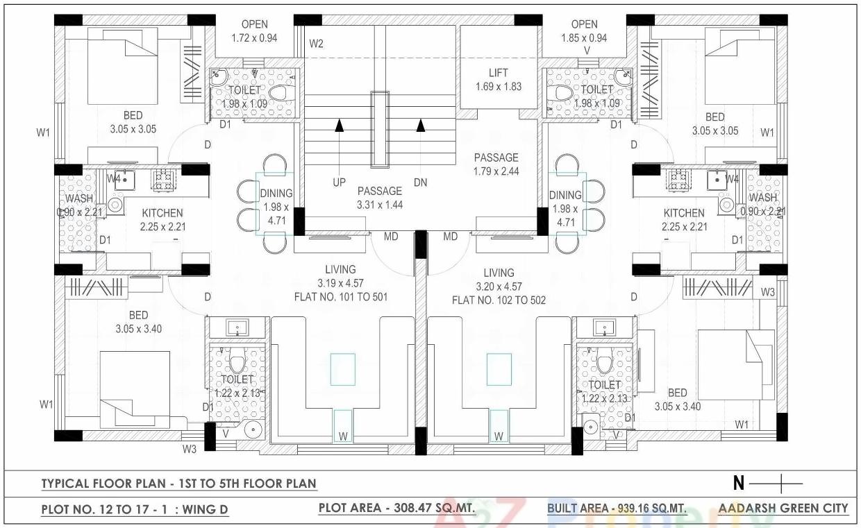 Layout of real estate project Aadarsh Green City located at Mavdi, Rajkot, Gujarat