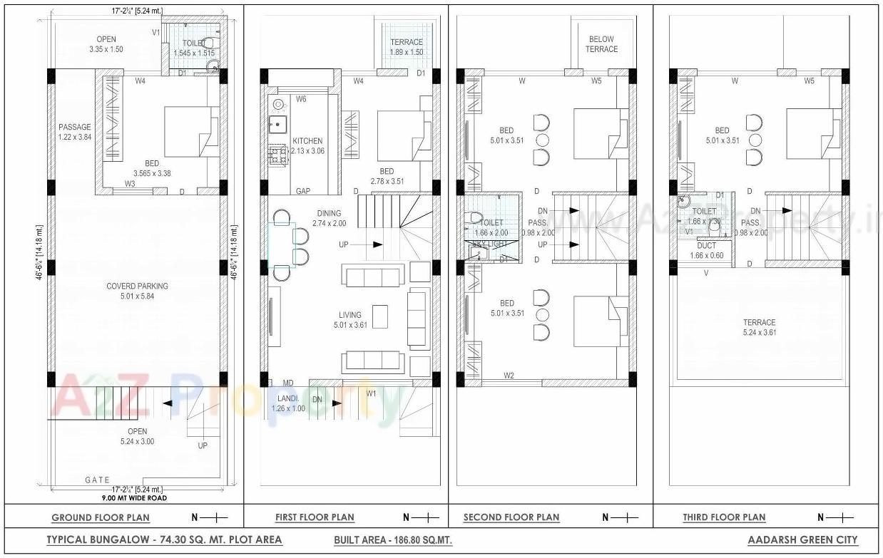 Layout of real estate project Aadarsh Green City located at Mavdi, Rajkot, Gujarat
