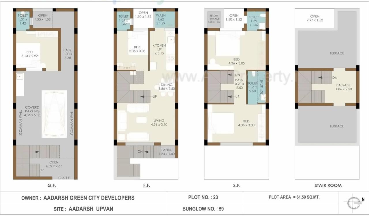 Layout of real estate project Aadarsh Upvan located at Vavdi, Rajkot, Gujarat
