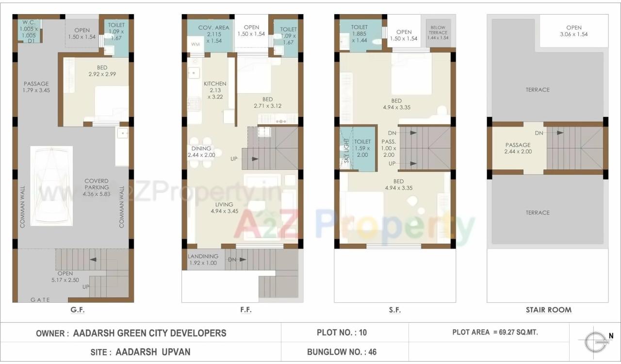 Layout of real estate project Aadarsh Upvan located at Vavdi, Rajkot, Gujarat
