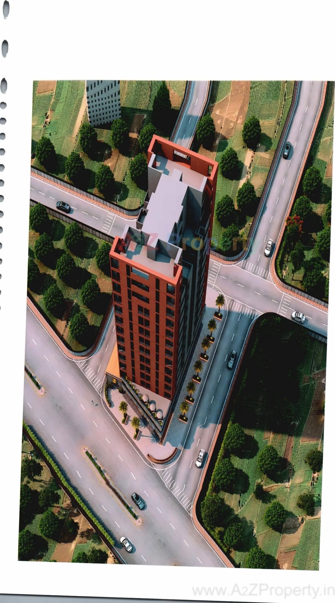 3D Elevation of real estate project Aakruti Aura located at Raiya, Rajkot, Gujarat