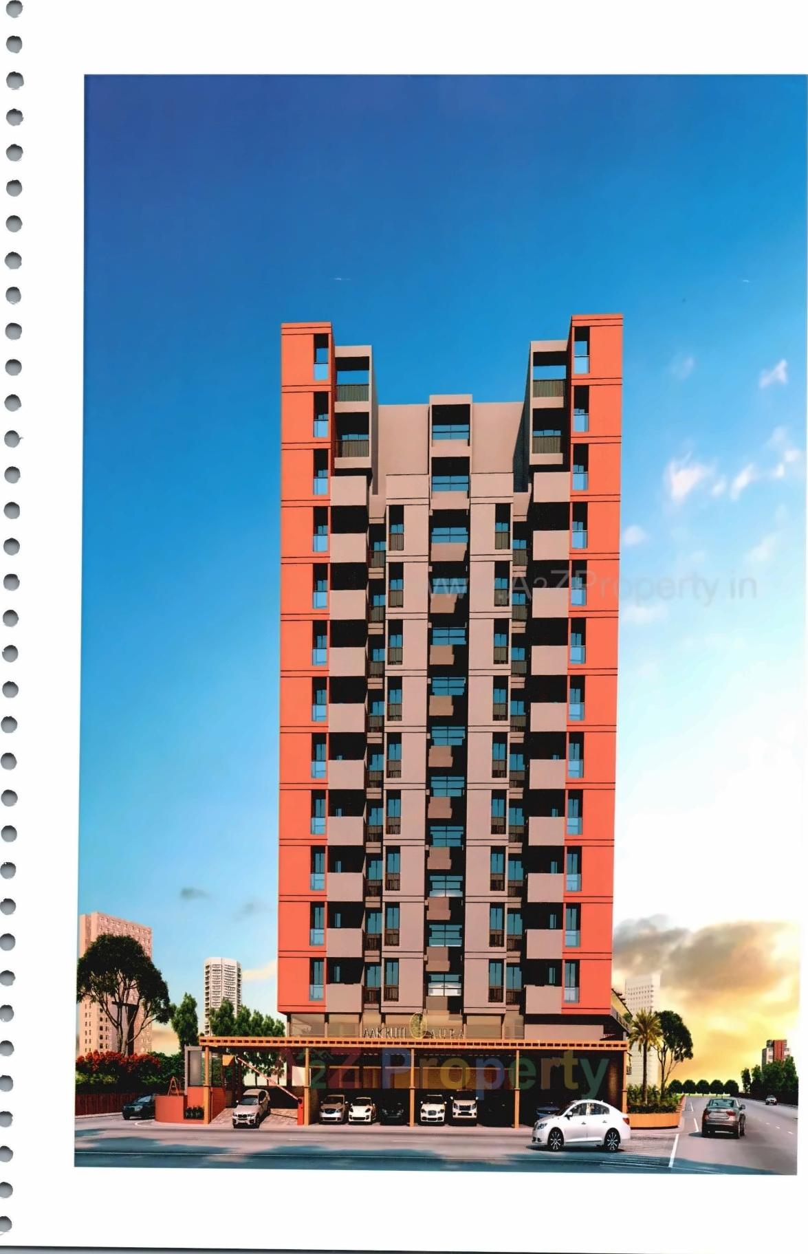 3D Elevation of real estate project Aakruti Aura located at Raiya, Rajkot, Gujarat