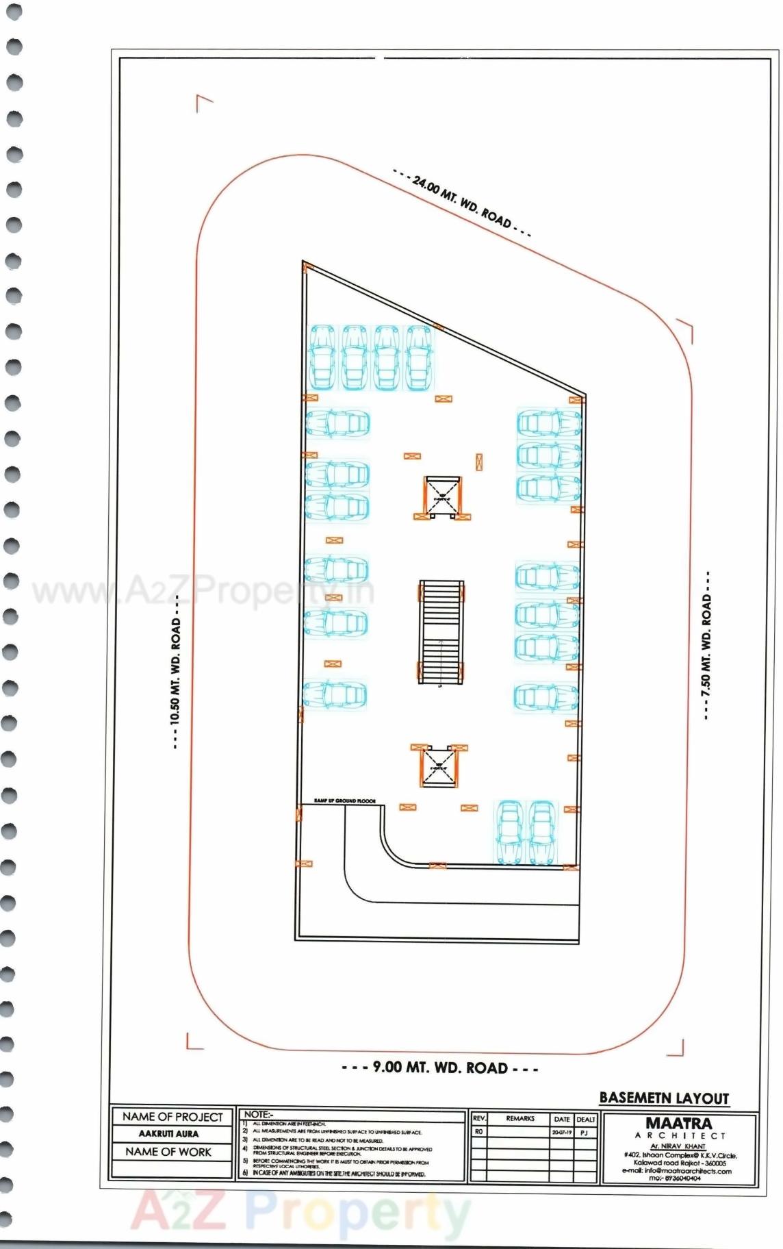 Layout of real estate project Aakruti Aura located at Raiya, Rajkot, Gujarat