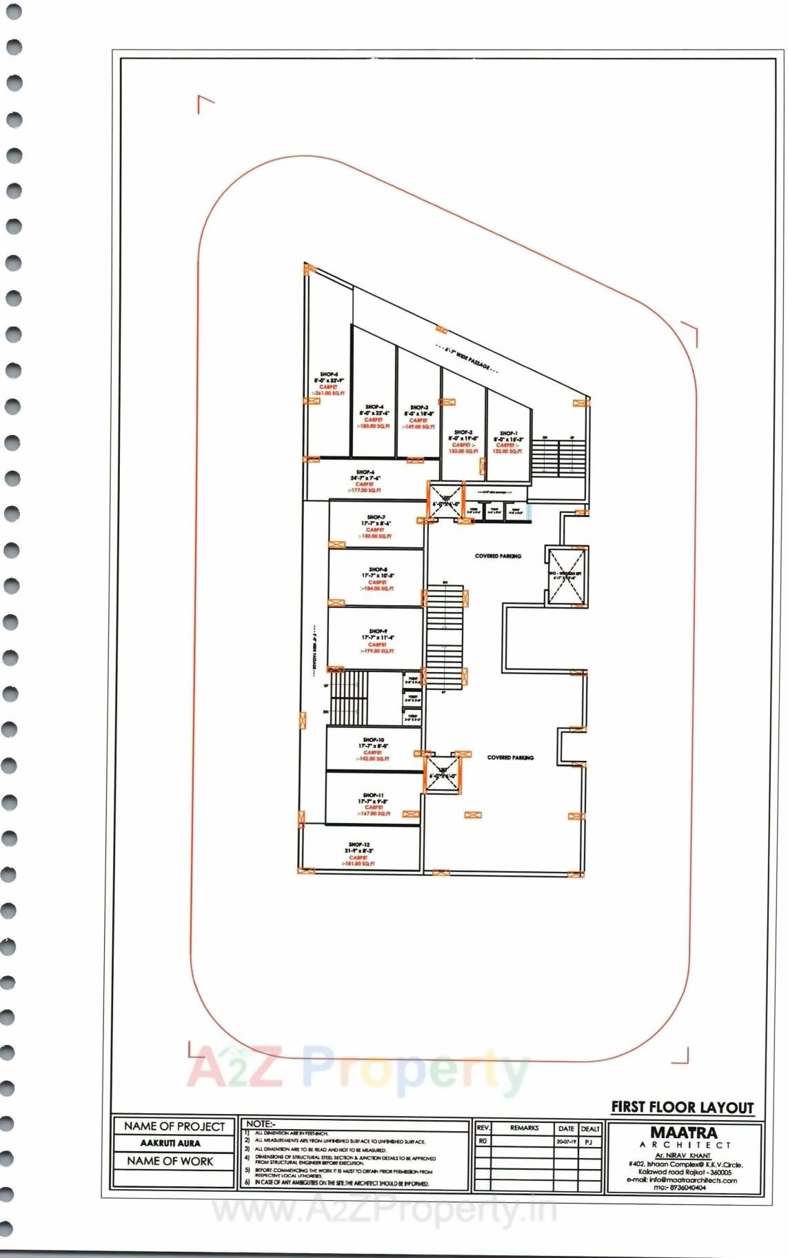 Layout of real estate project Aakruti Aura located at Raiya, Rajkot, Gujarat