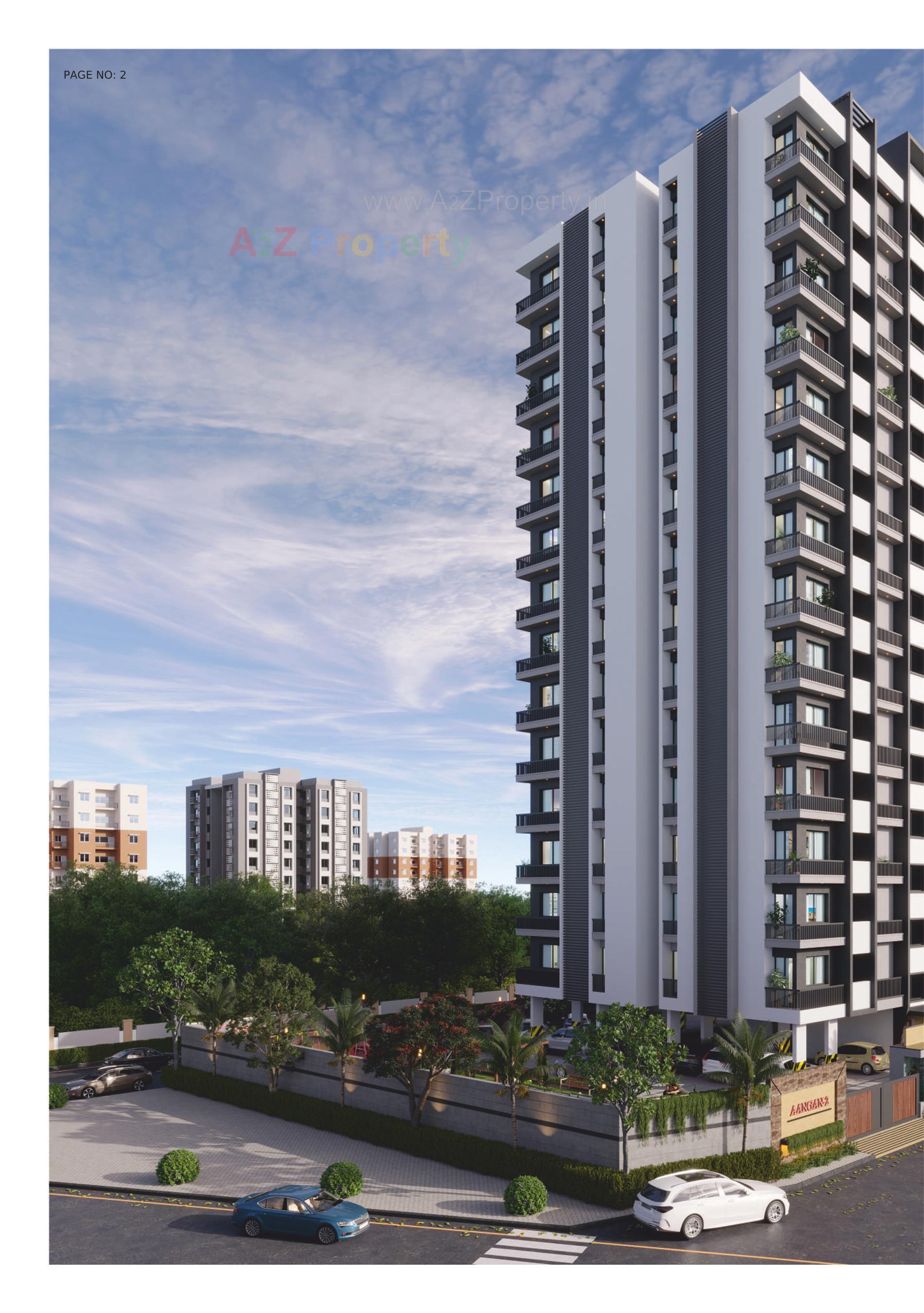 3D Elevation of real estate project Aangan located at Madhapar, Rajkot, Gujarat