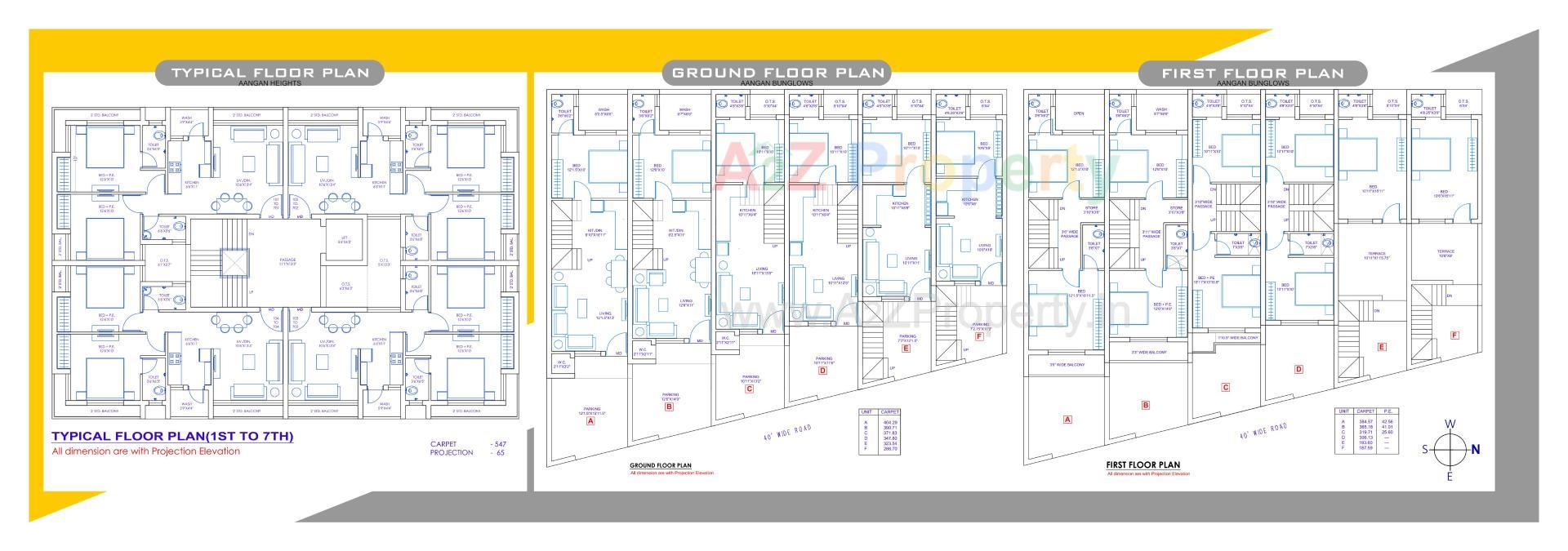 Layout of real estate project Aangan Heights, Aangan Bunglow located at Vavdi, Rajkot, Gujarat