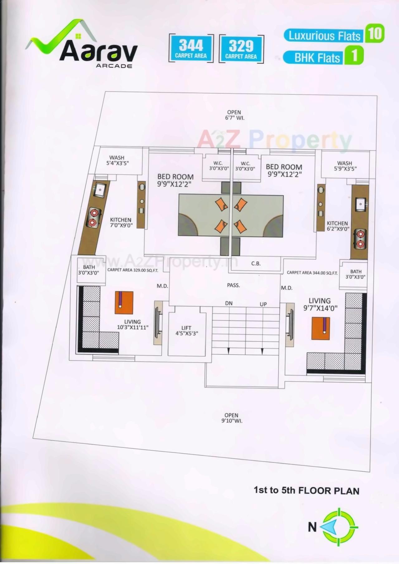 Layout of real estate project Aarav Arcade located at Mavdi, Rajkot, Gujarat