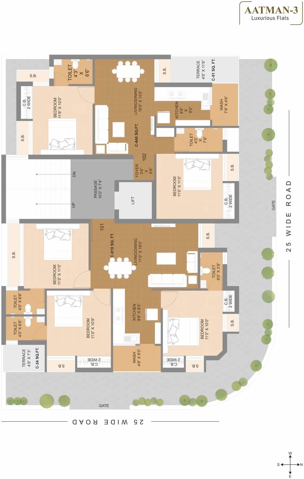 Layout of real estate project Aatman located at Rajkot, Rajkot, Gujarat