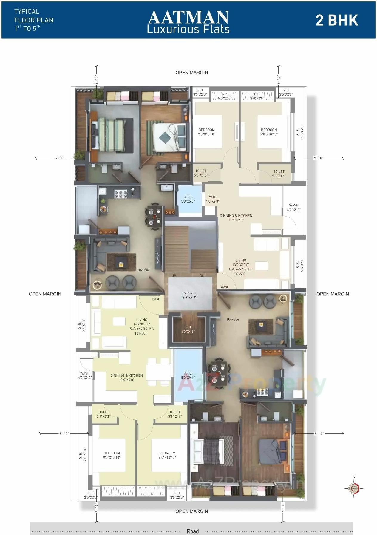 Layout of real estate project Aatman located at Nana-mava, Rajkot, Gujarat