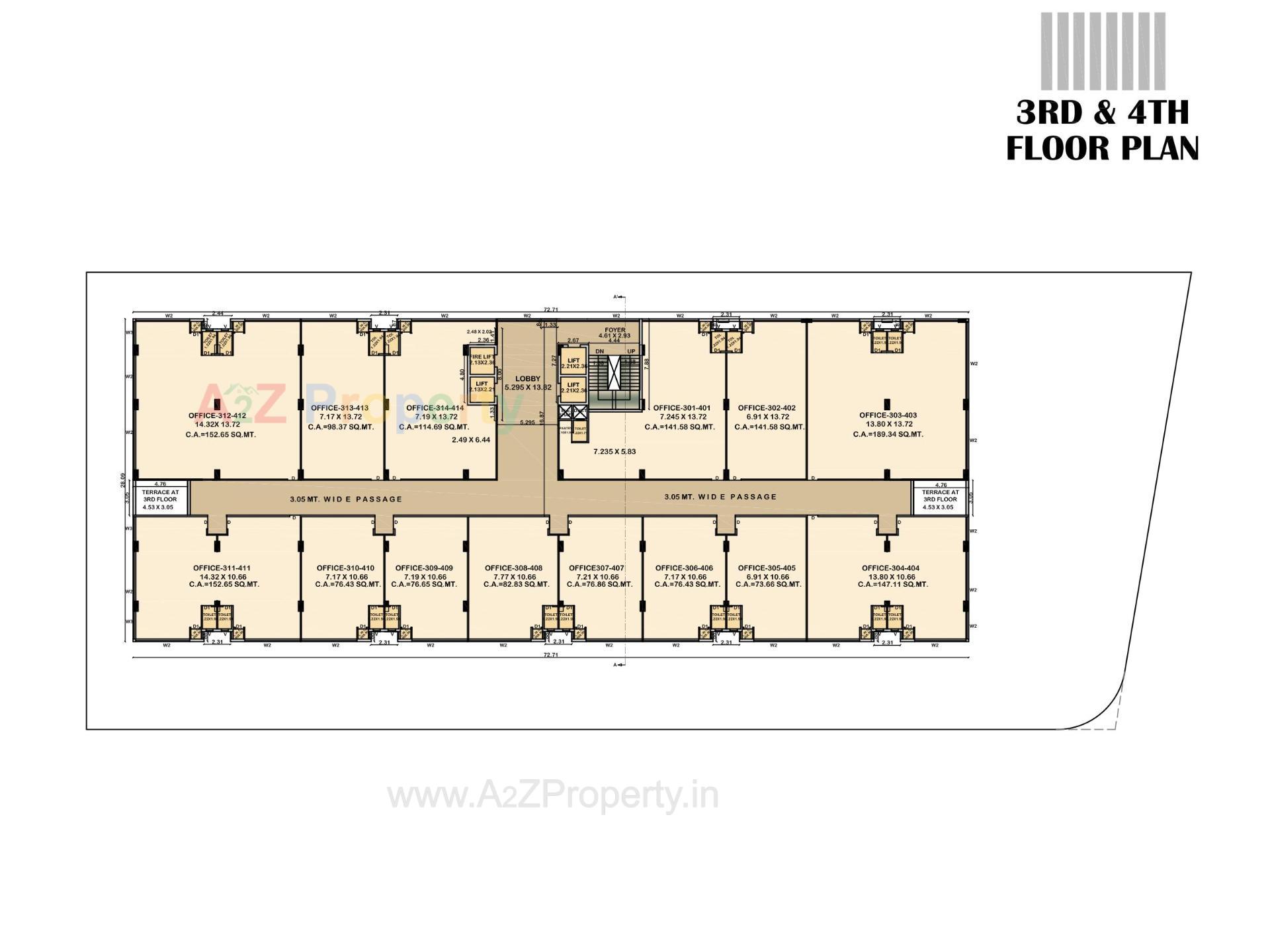 Layout of real estate project Aditya One located at Motamava, Rajkot, Gujarat