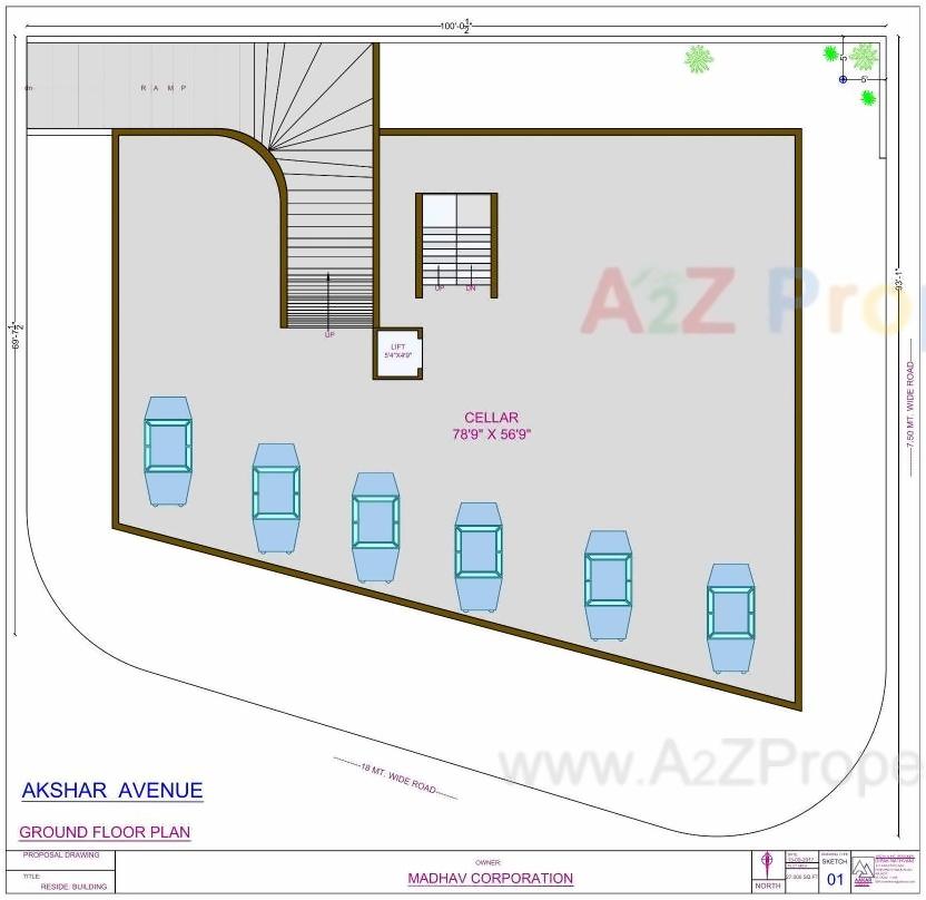 Layout of real estate project Akshar Avenue located at Mavdi, Rajkot, Gujarat
