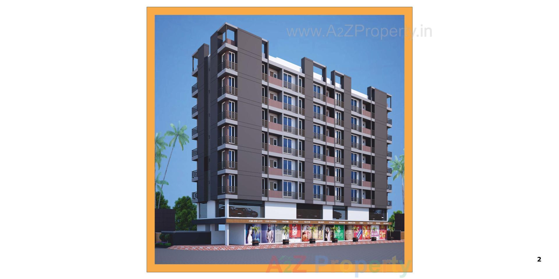 3D Elevation of real estate project Akshar Avenue located at Vavdi, Rajkot, Gujarat