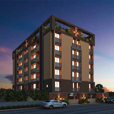 3D Elevation of real estate project Akshar Enclave located at Nana-mava, Rajkot, Gujarat