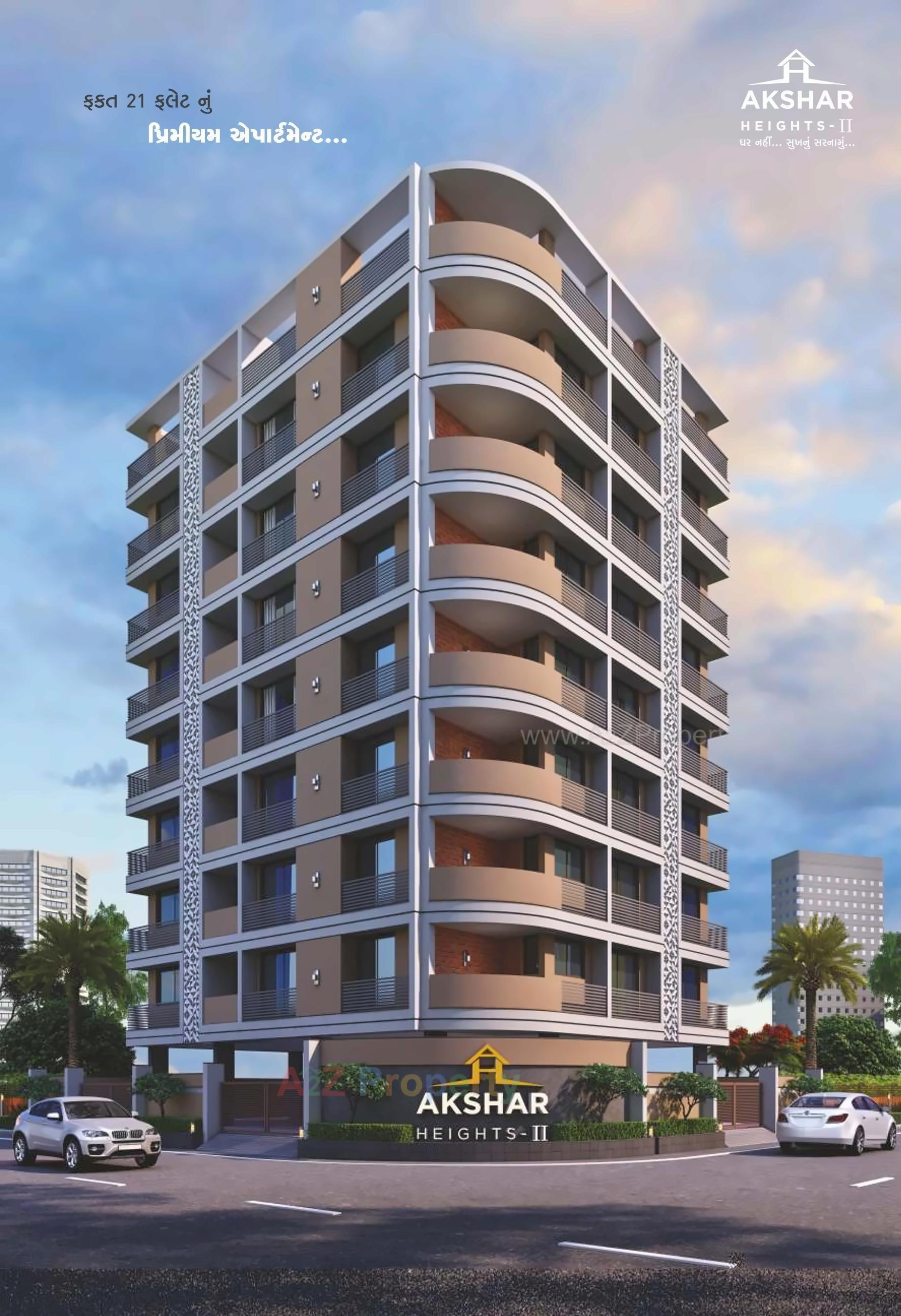 3D Elevation of real estate project Akshar Heights located at Rajkot, Rajkot, Gujarat