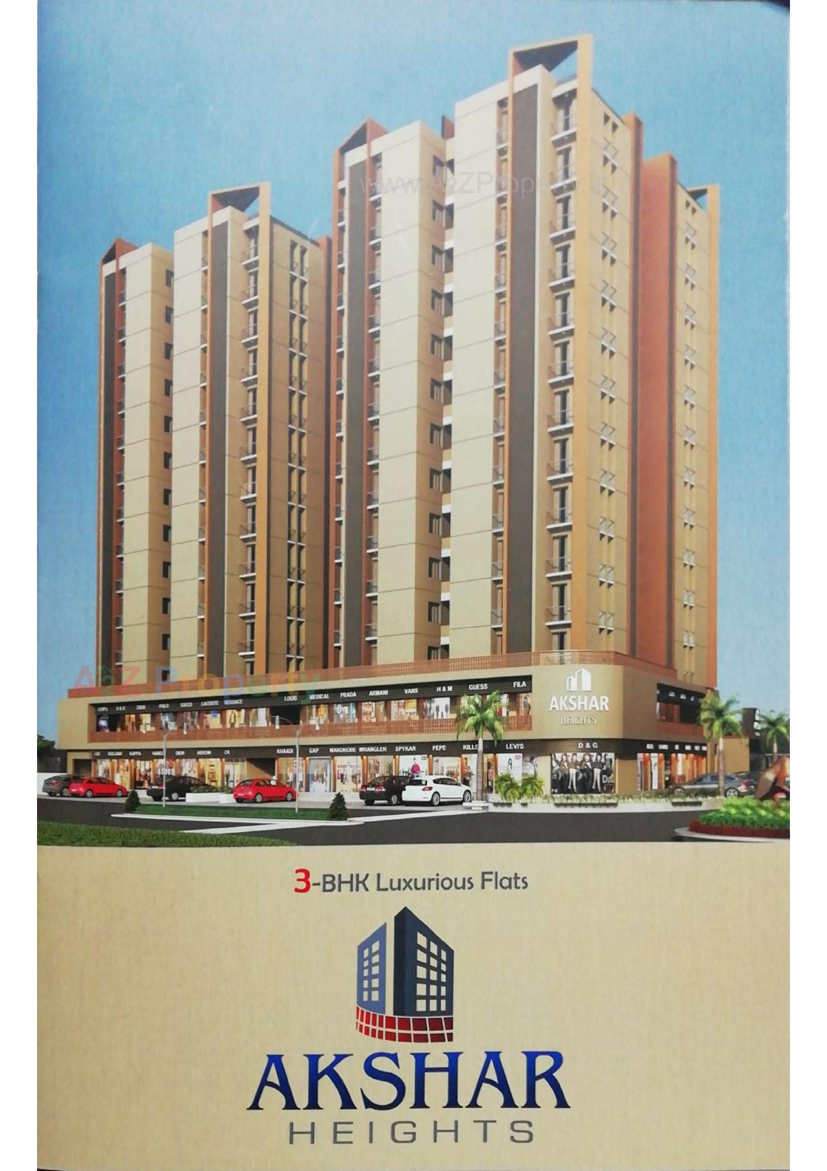 3D Elevation of real estate project Akshar Heights located at Rajkot, Rajkot, Gujarat