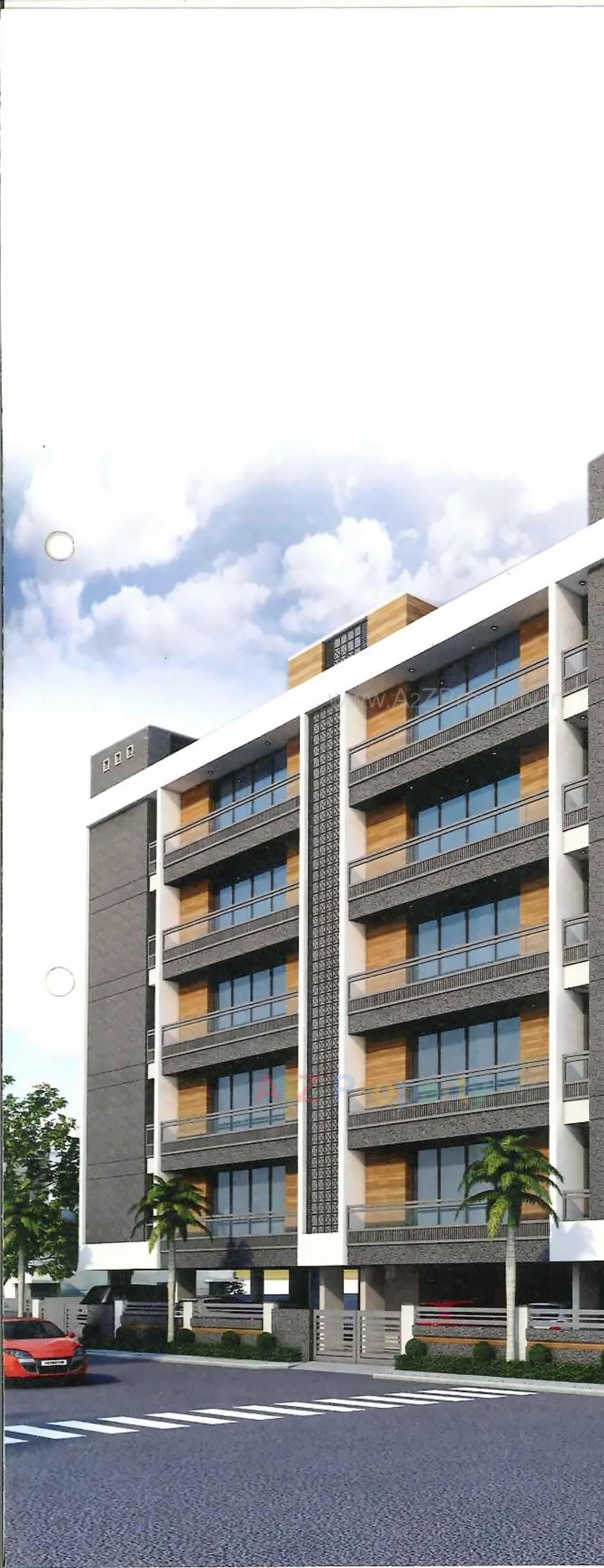 3D Elevation of real estate project Alpine Woods located at Mota-mava, Rajkot, Gujarat