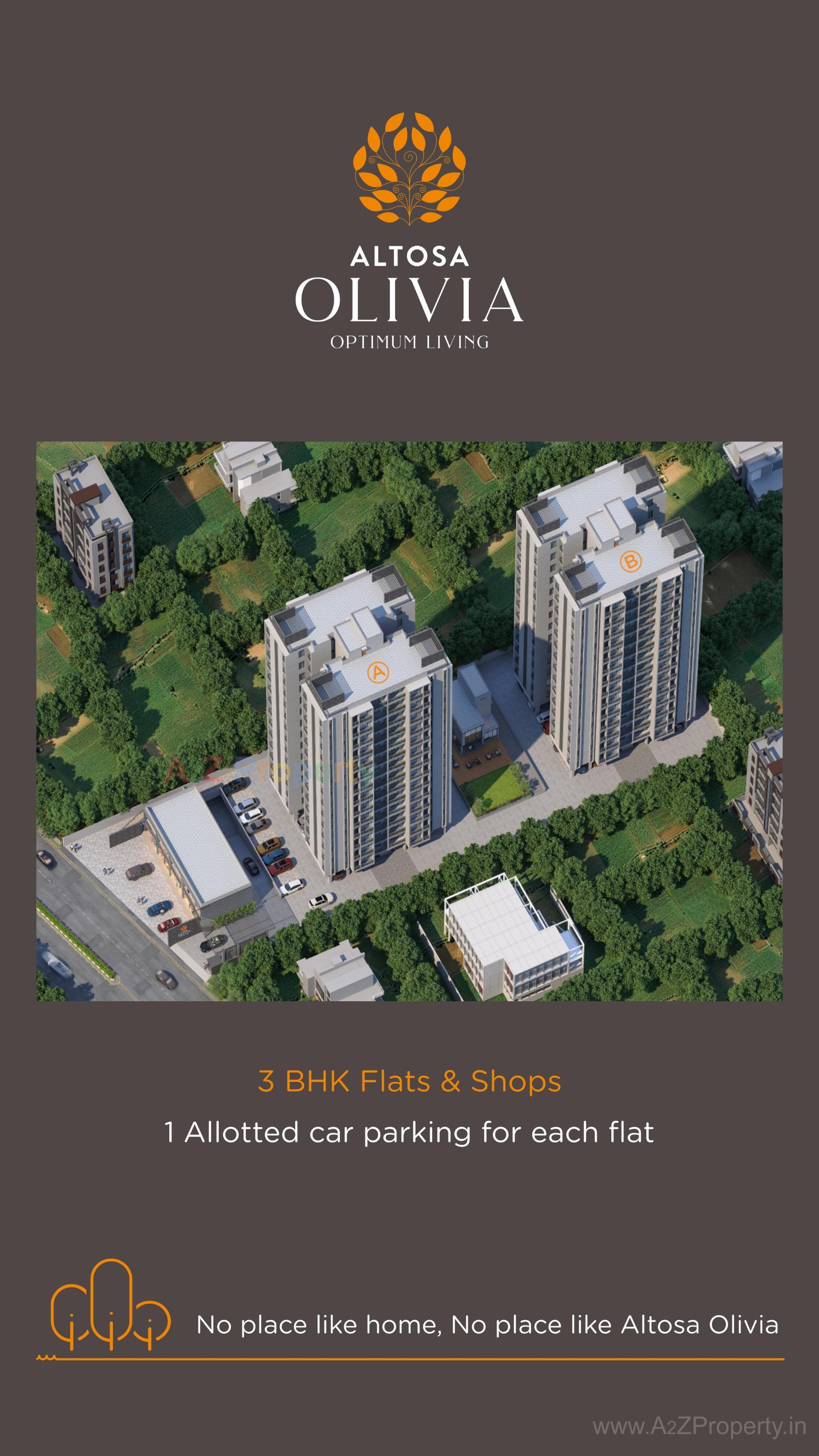 3D Elevation of real estate project Altosa Olivia located at Mavdi, Rajkot, Gujarat