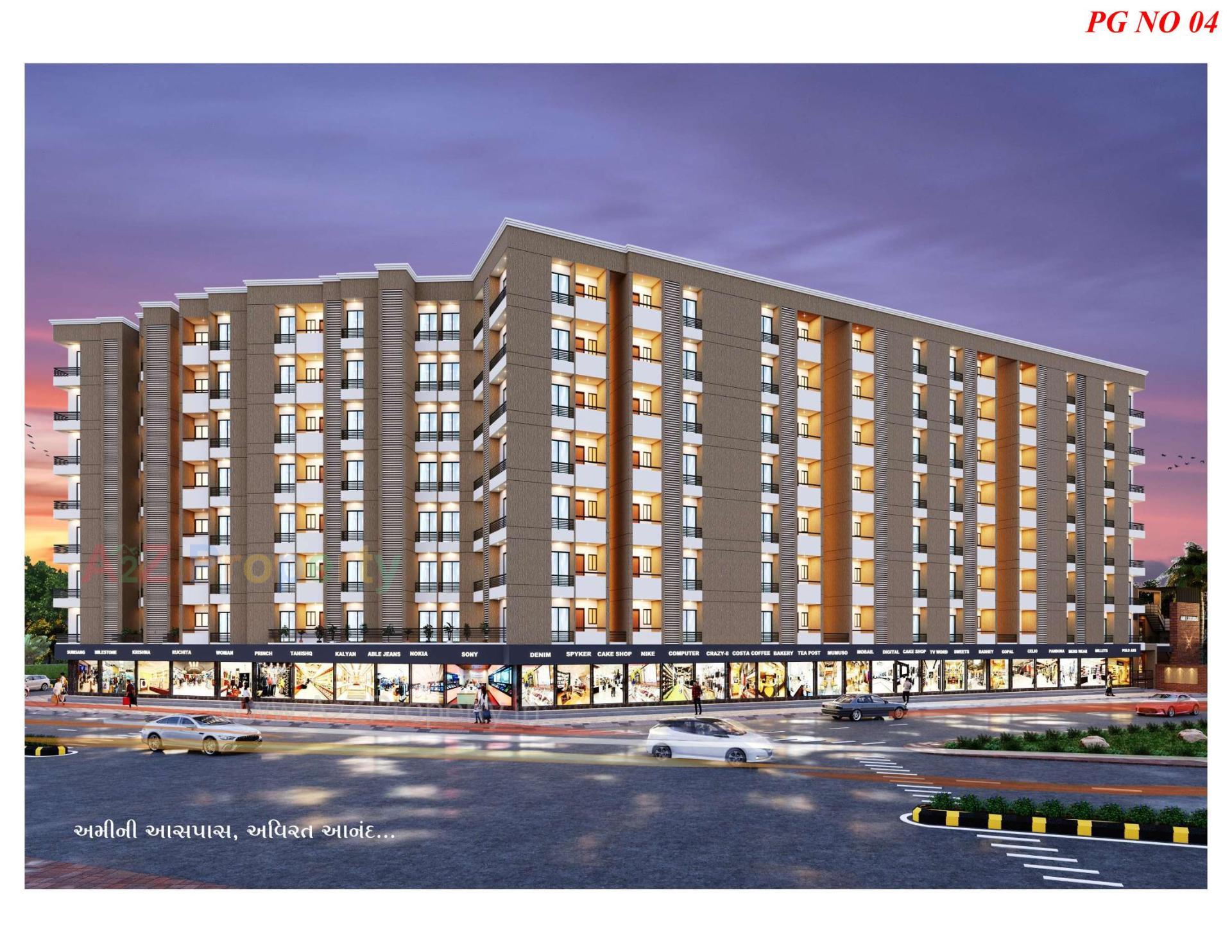 3D Elevation of real estate project Ami Luxuria located at Rajkot, Rajkot, Gujarat