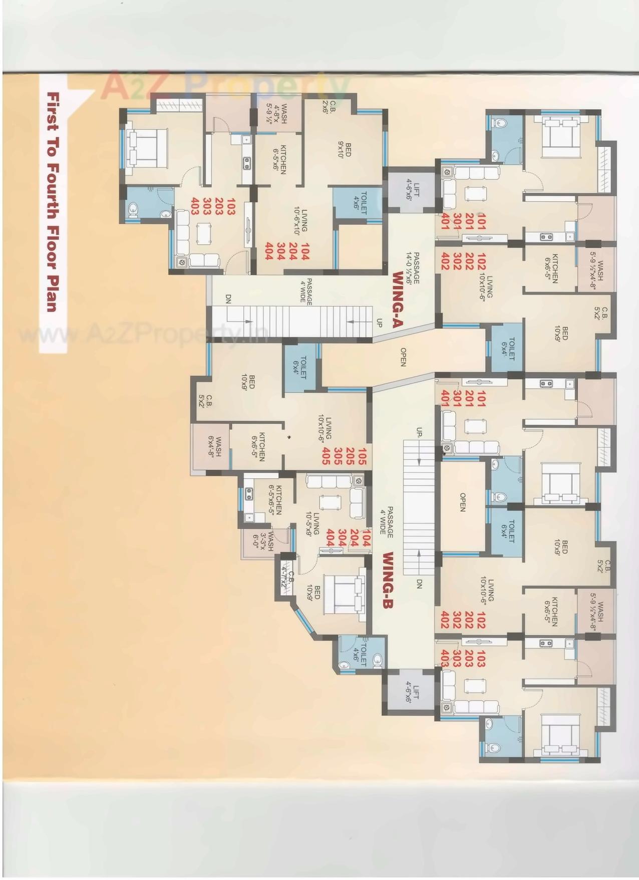 Layout of real estate project Amrut Villa Apartment located at Rajkot, Rajkot, Gujarat