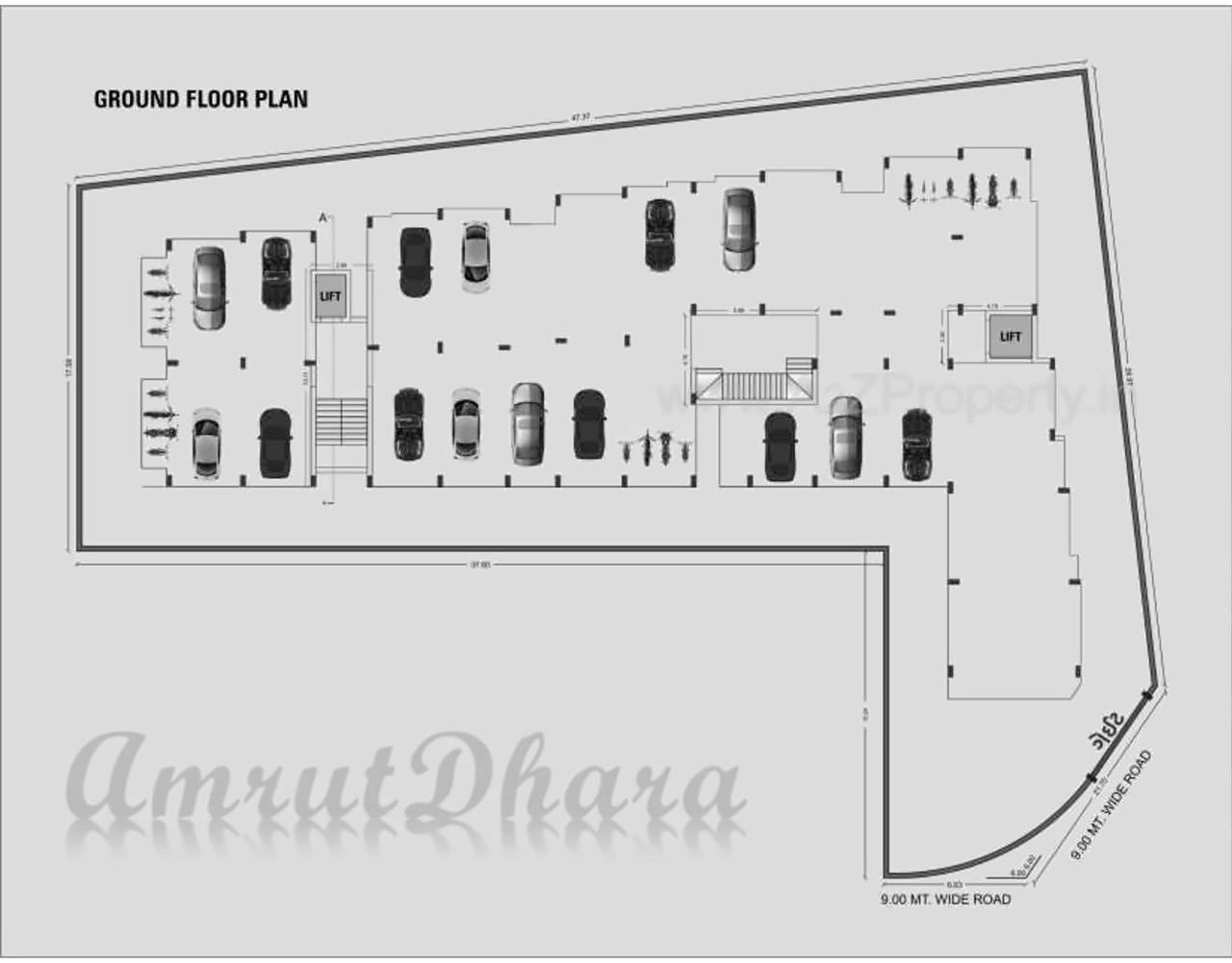 Layout of real estate project Amrutdhara Residency located at Rajkot, Rajkot, Gujarat
