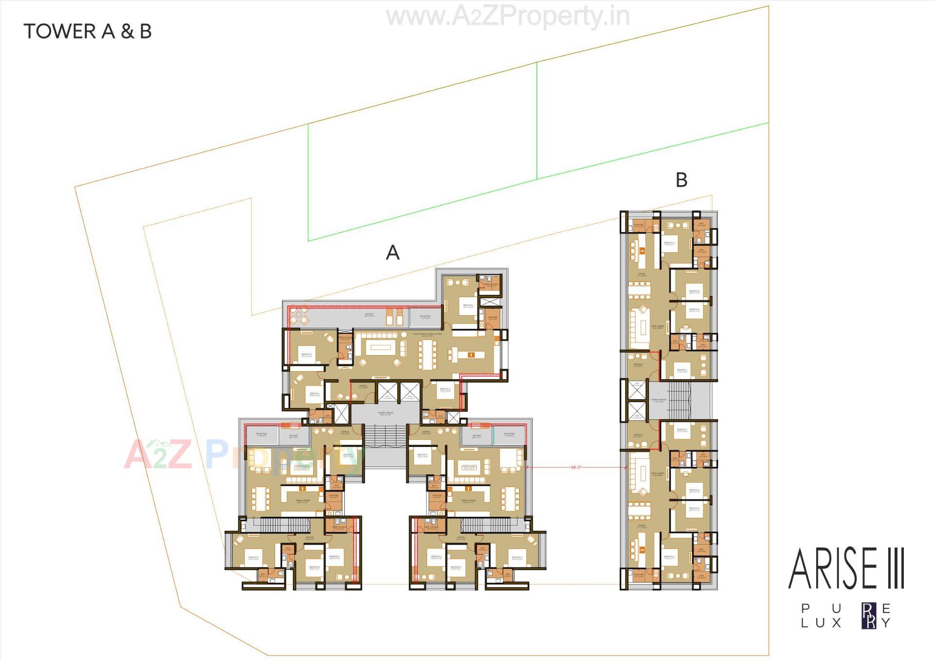 Layout of real estate project Arise located at Ghanteshwar, Rajkot, Gujarat