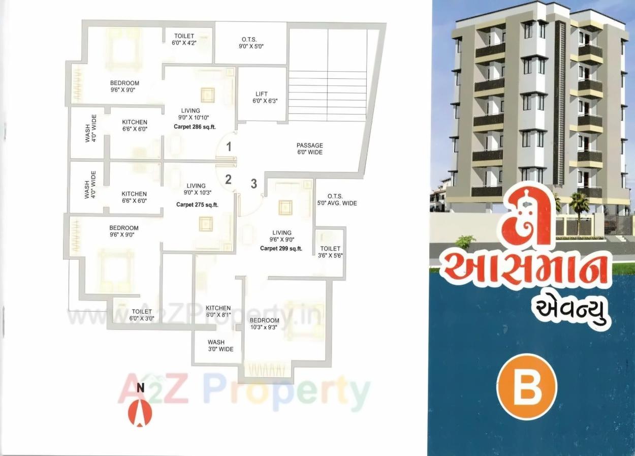 Layout of real estate project Asman Avenue located at Mavdi, Rajkot, Gujarat