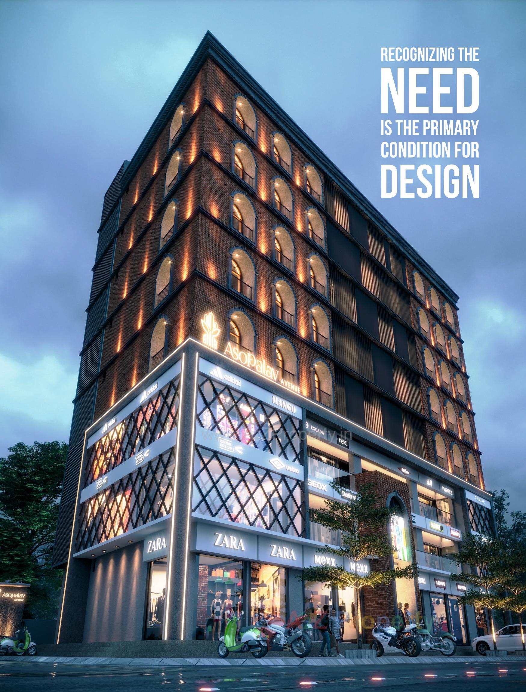 3D Elevation of real estate project Asopalav Avenue located at Nanamava, Rajkot, Gujarat