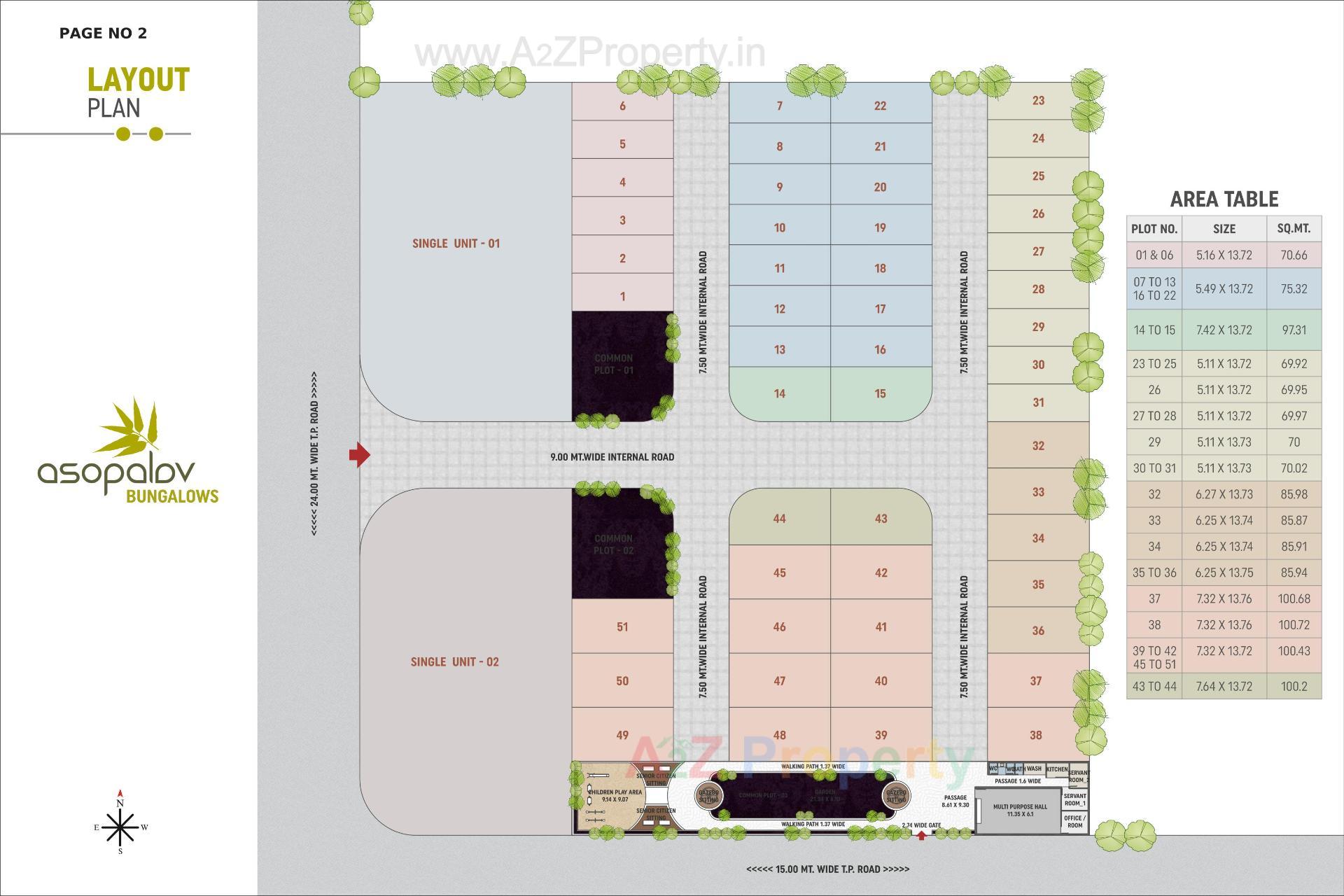 Layout of real estate project Asopalav Bungalows located at Vavdi, Rajkot, Gujarat