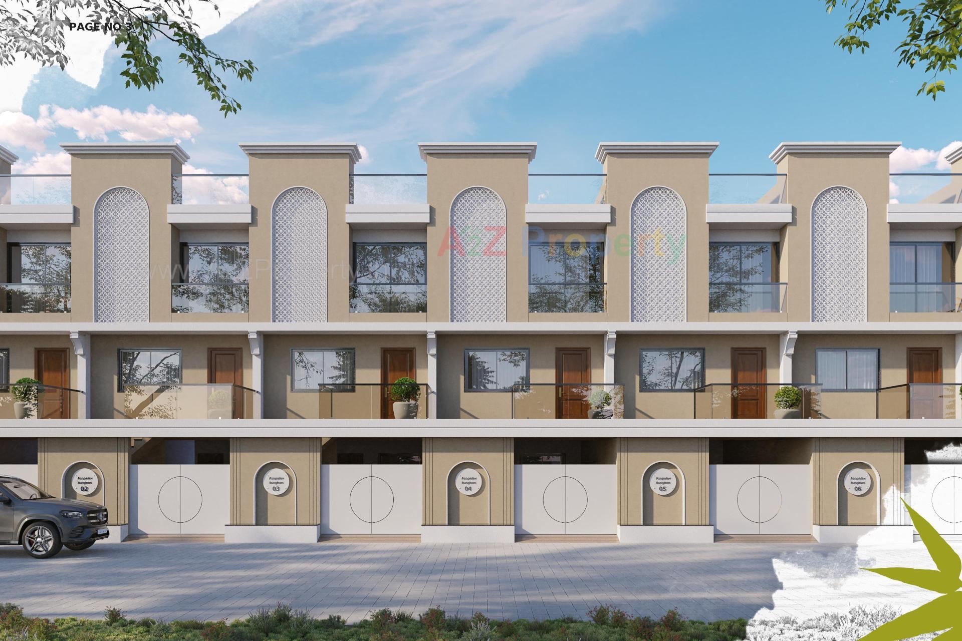 3D Elevation of real estate project Asopalav Bungalows located at Vavdi, Rajkot, Gujarat